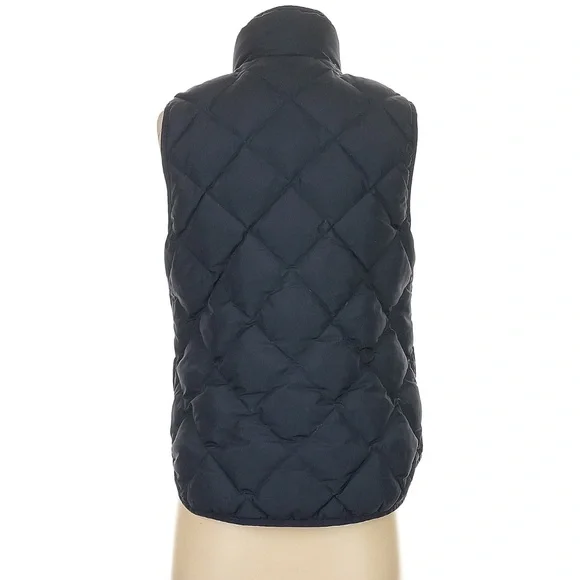 J.Crew Navy Quilted Puffer Vest Gold Zip Preppy Fall Layer XS - Picture 2 of 7
